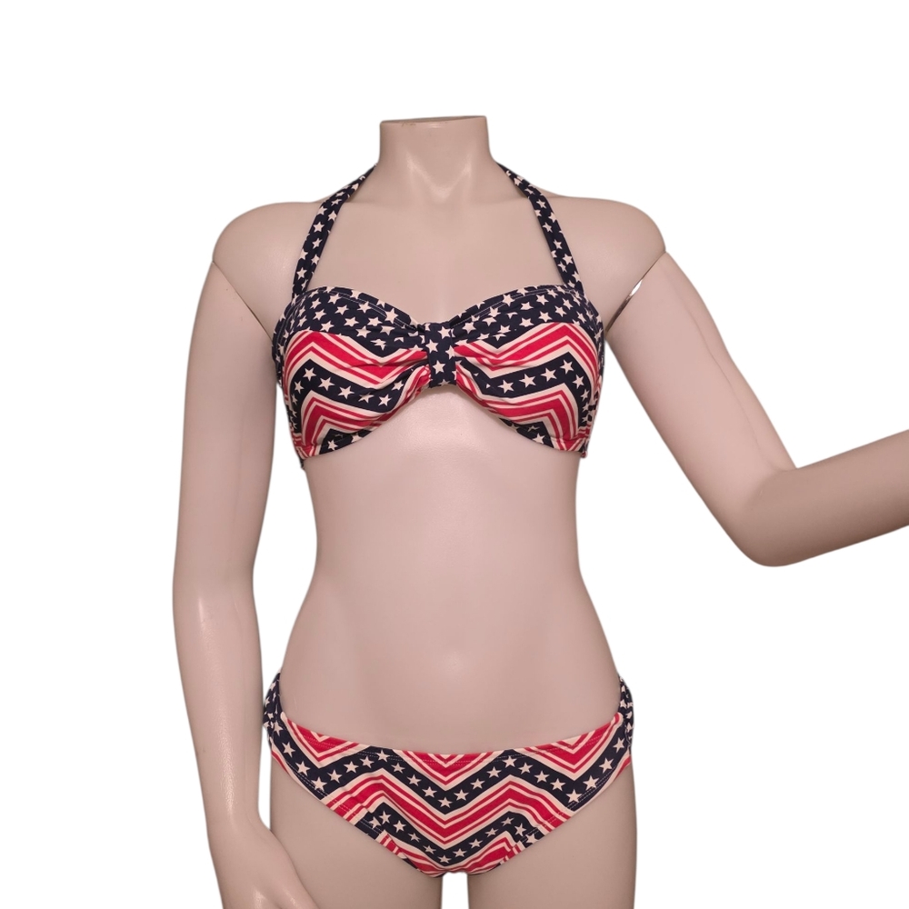 4th Of July Stars & Stripes Bikini Swimsuit Red, White, and Blue